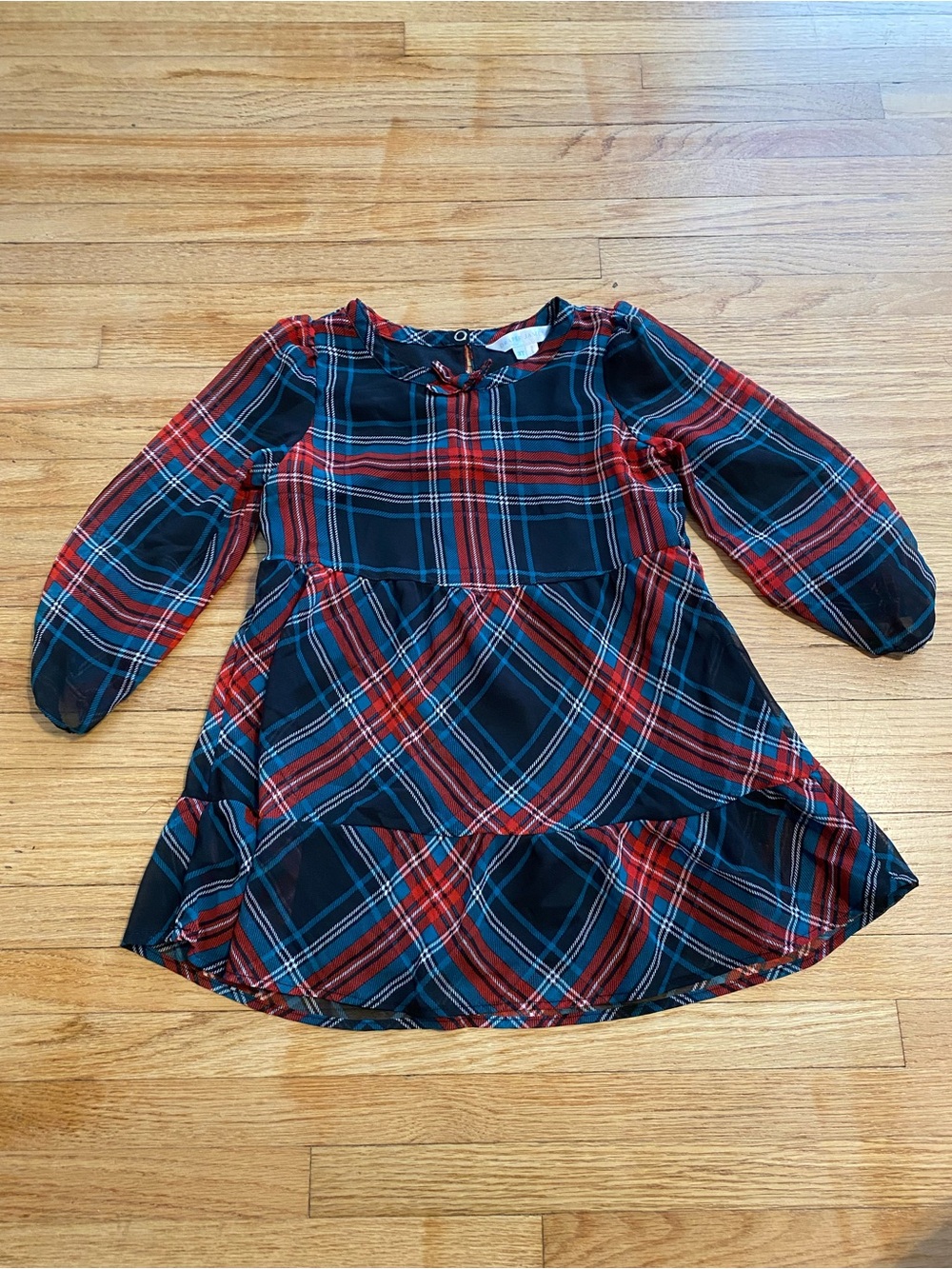 Girls 3T Draper James Plaid Long Sleeve Dress - Red & Navy Holiday Christmas